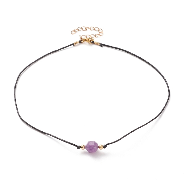PandaHall Faceted Natural Amethyst Pendant Necklaces, with Waxed Cotton Cords, Brass Round Beads and 304 Stainless Steel Lobster Claw Clasps...
PandaHall Faceted Natural Amethyst Pendant Necklaces, with Waxed Cotton Cords, Brass Round Beads and 304 Stainless Steel Lobster Claw Clasps...