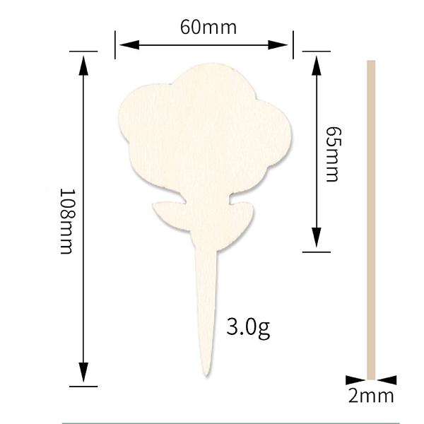 PandaHall Flower-shaped Wooden Plant Inserting Labels, for Outdoor Flower Garden Sign Tags, PapayaWhip, 108x60x2mm Wood Orange
PandaHall Flower-shaped Wooden Plant Inserting Labels, for Outdoor Flower Garden Sign Tags, PapayaWhip, 108x60x2mm Wood Orange