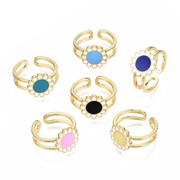PandaHall Brass Enamel Cuff Rings, Open Rings, Cadmium Free & Nickel Free & Lead Free, Flower, Real 16K Gold Plated, Mixed Color, US Size 6..., Multicolor
PandaHall Brass Enamel Cuff Rings, Open Rings, Cadmium Free & Nickel Free & Lead Free, Flower, Real 16K Gold Plated, Mixed Color, US Size 6..., Multicolor