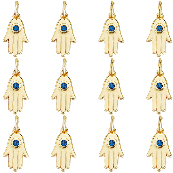 PandaHall Beebeecraft 14Pcs Brass Micro Pave Cubic Zirconia Charms, with Jump Ring, Long-Lasting Plated, Hamsa Hand, Real 18K Gold Plated..., Blue
PandaHall Beebeecraft 14Pcs Brass Micro Pave Cubic Zirconia Charms, with Jump Ring, Long-Lasting Plated, Hamsa Hand, Real 18K Gold Plated..., Blue
