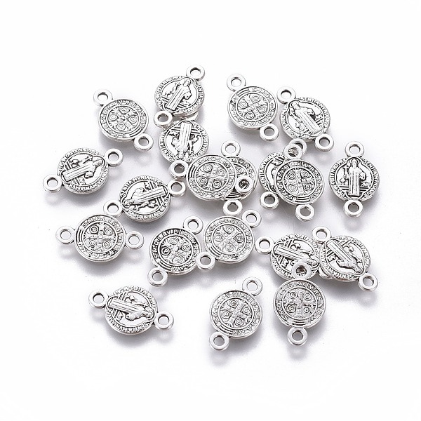 PandaHall Tibetan Style Alloy Links connectors, Flat Round with Saint Benedict, Cadmium Free & Lead Free, Antique Silver, 15x9x1.5mm, Hole...
PandaHall Tibetan Style Alloy Links connectors, Flat Round with Saint Benedict, Cadmium Free & Lead Free, Antique Silver, 15x9x1.5mm, Hole...