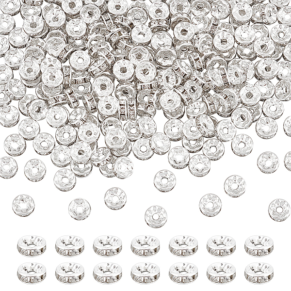 PandaHall Unicraftale 500Pcs Iron Rhinestone Spacer Beads, Grade B, Flat Round, Straight Edge, Silver, 6x3mm, Hole: 1.5mm Iron+Rhinestone..., Clear
PandaHall Unicraftale 500Pcs Iron Rhinestone Spacer Beads, Grade B, Flat Round, Straight Edge, Silver, 6x3mm, Hole: 1.5mm Iron+Rhinestone..., Clear