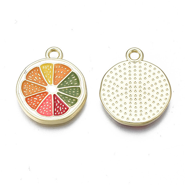 PandaHall Rack Plating Alloy Enamel Pendants, Cadmium Free & Nickel Free & Lead Free, Light Gold, Lemon Slice, Colorful, 19x16x2mm, Hole...
PandaHall Rack Plating Alloy Enamel Pendants, Cadmium Free & Nickel Free & Lead Free, Light Gold, Lemon Slice, Colorful, 19x16x2mm, Hole...