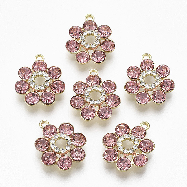 PandaHall Golden Plated Alloy Pendants, with Glass Rhinestone, Flower, Light Coral, 19x16x5mm, Hole: 1.2~1.5mm Alloy+Rhinestone Flower Clear
PandaHall Golden Plated Alloy Pendants, with Glass Rhinestone, Flower, Light Coral, 19x16x5mm, Hole: 1.2~1.5mm Alloy+Rhinestone Flower Clear