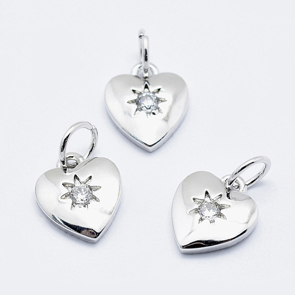 PandaHall Brass Micro Pave Clear Cubic Zirconia Charms, Long-Lasting Plated, Cadmium Free & Nickel Free & Lead Free, Heart with Star, Real...
PandaHall Brass Micro Pave Clear Cubic Zirconia Charms, Long-Lasting Plated, Cadmium Free & Nickel Free & Lead Free, Heart with Star, Real...