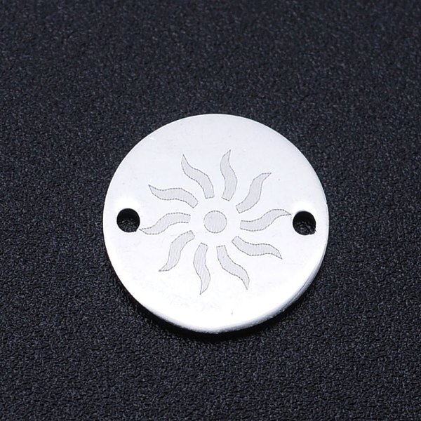 PandaHall 201 Stainless Steel Links connectors, Flat Round with Sun, Stainless Steel Color, 12x1mm, Hole: 1.2mm 201 Stainless Steel Flat...
PandaHall 201 Stainless Steel Links connectors, Flat Round with Sun, Stainless Steel Color, 12x1mm, Hole: 1.2mm 201 Stainless Steel Flat...