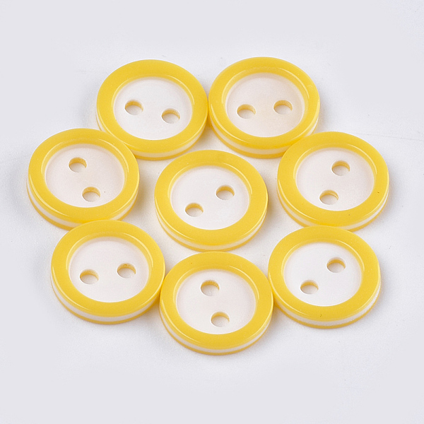 PandaHall Resin Buttons, 2-Hole, Flat Round, Yellow, 11x2mm, Hole: 1.8mm, about 1000pcs/bag Resin Flat Round Yellow
PandaHall Resin Buttons, 2-Hole, Flat Round, Yellow, 11x2mm, Hole: 1.8mm, about 1000pcs/bag Resin Flat Round Yellow