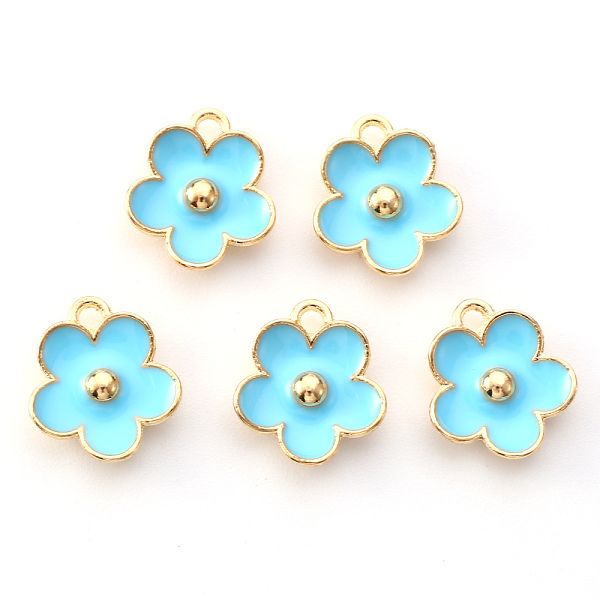 PandaHall Light Gold Plated Alloy Enamel Pendants, Flower, Cyan, 13x11.5x3mm, Hole: 1.6mm Alloy+Enamel Flower Cyan
PandaHall Light Gold Plated Alloy Enamel Pendants, Flower, Cyan, 13x11.5x3mm, Hole: 1.6mm Alloy+Enamel Flower Cyan