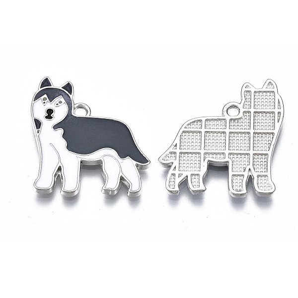 PandaHall Rack Plating Alloy Enamel Dog Pendants, Lead Free & Nickel Free & Cadmium Free, Platinum, Huskie, Gray, 25x23x2mm, Hole: 1.8mm...
PandaHall Rack Plating Alloy Enamel Dog Pendants, Lead Free & Nickel Free & Cadmium Free, Platinum, Huskie, Gray, 25x23x2mm, Hole: 1.8mm...