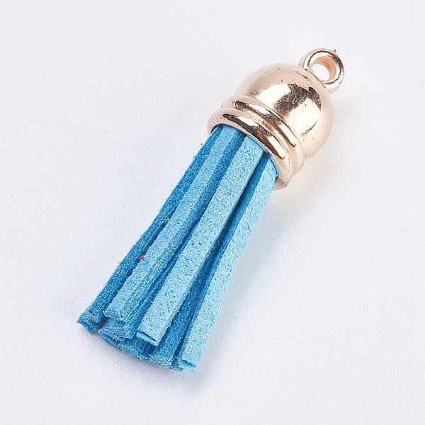 PandaHall Faux Suede Cord Tassel Pendant Decorations, with CCB Plastic Findings, Golden, Deep Sky Blue, 36~38x10.5mm, Hole: 1.5mm Faux Suede
PandaHall Faux Suede Cord Tassel Pendant Decorations, with CCB Plastic Findings, Golden, Deep Sky Blue, 36~38x10.5mm, Hole: 1.5mm Faux Suede