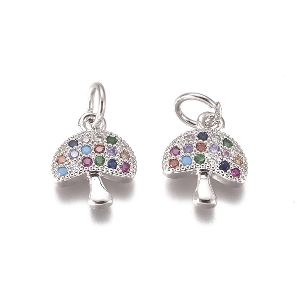 PandaHall Brass Micro Pave Cubic Zirconia Charms, with Jump Rings, Mushroom, Colorful, Platinum, 11x9x2mm, Hole: 3mm Brass+Cubic Zirconia...
PandaHall Brass Micro Pave Cubic Zirconia Charms, with Jump Rings, Mushroom, Colorful, Platinum, 11x9x2mm, Hole: 3mm Brass+Cubic Zirconia...