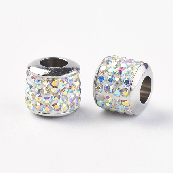 PandaHall 304 Stainless Steel European Beads, with Grade A Rhinestone, Large Hole Beads, Barrel, Crystal AB, 10x9.5mm, Hole: 5mm Stainless..., Clear
PandaHall 304 Stainless Steel European Beads, with Grade A Rhinestone, Large Hole Beads, Barrel, Crystal AB, 10x9.5mm, Hole: 5mm Stainless..., Clear