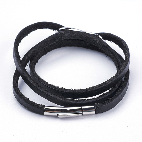 PandaHall Three Loops Leather Cord Wrap Bracelets, with 304 Stainless Steel Findings, Infinity, Stainless Steel Color, Black, 24.69 inch...
PandaHall Three Loops Leather Cord Wrap Bracelets, with 304 Stainless Steel Findings, Infinity, Stainless Steel Color, Black, 24.69 inch...