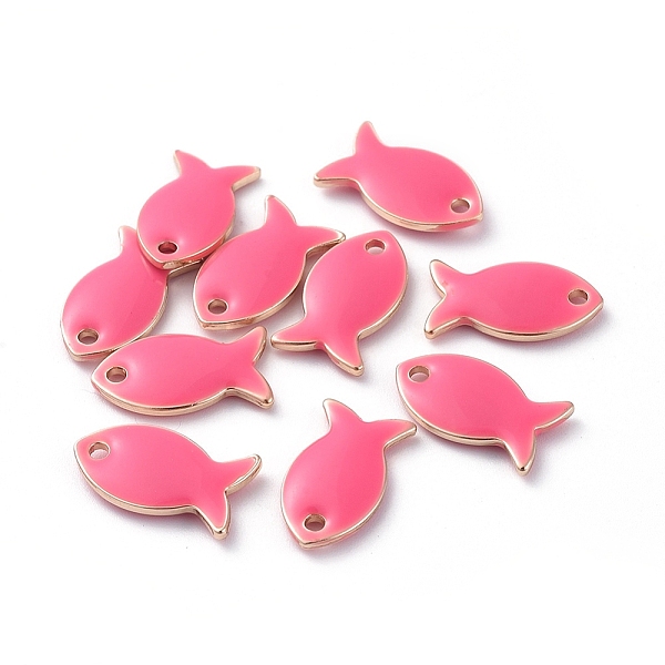 PandaHall Brass Charms, with Enamel, Fish, Raw(Unplated), Hot Pink, 13.5x7.5x2mm, Hole: 1.2mm Brass+Enamel Fish Pink
PandaHall Brass Charms, with Enamel, Fish, Raw(Unplated), Hot Pink, 13.5x7.5x2mm, Hole: 1.2mm Brass+Enamel Fish Pink