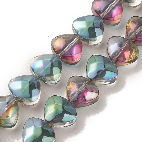 PandaHall Transparent Electroplate Glass Bead Strands, Half Rainbow Plated, Heart, Dark Cyan, 12x13x7mm, Hole: 1mm, about 55pcs/strand...
PandaHall Transparent Electroplate Glass Bead Strands, Half Rainbow Plated, Heart, Dark Cyan, 12x13x7mm, Hole: 1mm, about 55pcs/strand...