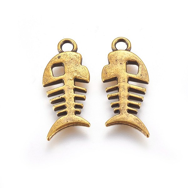 PandaHall Tibetan Style Alloy Pendants, Cadmium Free & Lead Free, Fish Bone, Antique Golden, about 26mm long, 11.5mm wide, 2.5mm thick, Hole...
PandaHall Tibetan Style Alloy Pendants, Cadmium Free & Lead Free, Fish Bone, Antique Golden, about 26mm long, 11.5mm wide, 2.5mm thick, Hole...