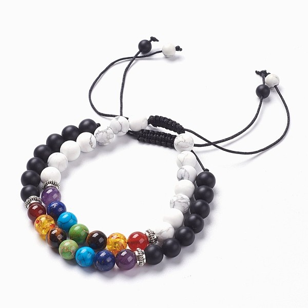 PandaHall Chakra Jewelry, Adjustable Natural Gemstone Braided Bead Bracelets, with Mixed Stone and Tibetan Style Alloy Spacer Beads, Frosted...
PandaHall Chakra Jewelry, Adjustable Natural Gemstone Braided Bead Bracelets, with Mixed Stone and Tibetan Style Alloy Spacer Beads, Frosted...
