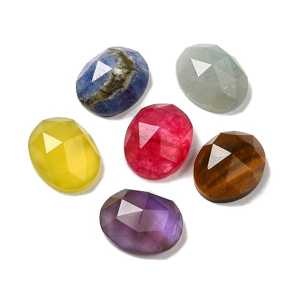 PandaHall Natural Mixed Stone Cabochons, Oval, Faceted, Mixed Dyed and Undyed, 10x8x4mm Mixed Stone Oval
PandaHall Natural Mixed Stone Cabochons, Oval, Faceted, Mixed Dyed and Undyed, 10x8x4mm Mixed Stone Oval
