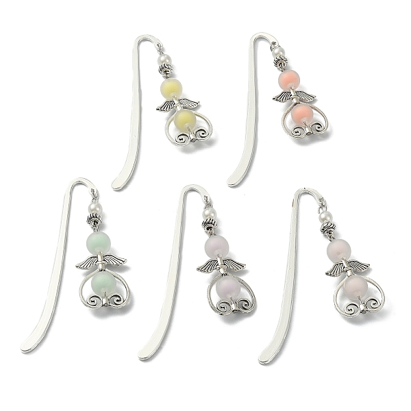 PandaHall Alloy Hook Bookmarks, with Frosted Acrylic Beads, Wing & Heart Pendant Book Marker, Mixed Color, 133~135mm Alloy Wing Multicolor
PandaHall Alloy Hook Bookmarks, with Frosted Acrylic Beads, Wing & Heart Pendant Book Marker, Mixed Color, 133~135mm Alloy Wing Multicolor