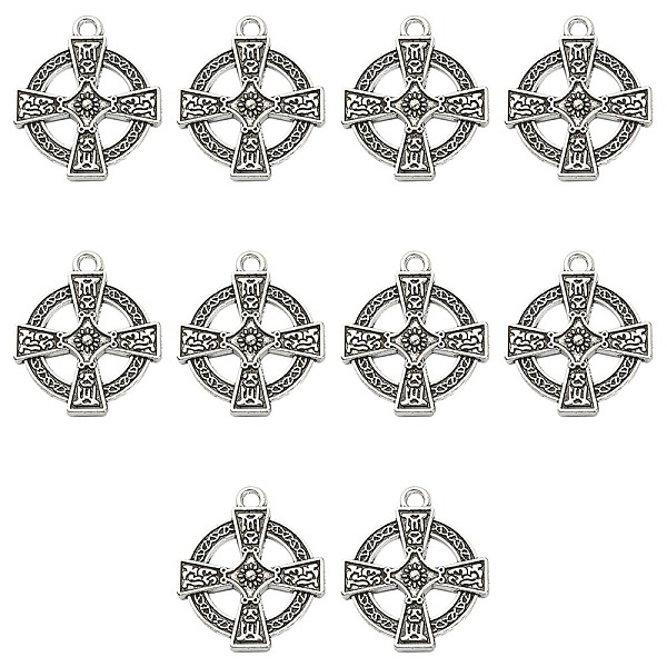 PandaHall 10Pcs Irish Tibetan Style Alloy Pendants, Cross, Antique Silver, 24x20x3mm, Hole: 2mm Alloy Cross
PandaHall 10Pcs Irish Tibetan Style Alloy Pendants, Cross, Antique Silver, 24x20x3mm, Hole: 2mm Alloy Cross