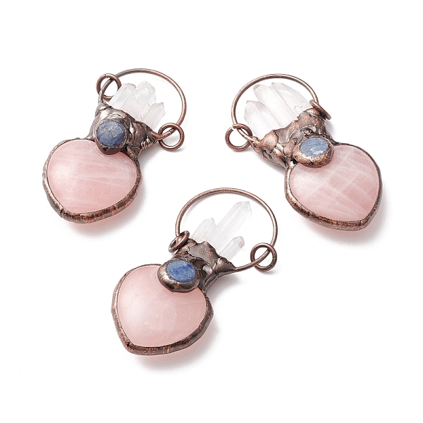 PandaHall Natural Quartz Crystal and Rose Quartz Big Pendants, with Tin Findings, Lead & Nickel & Cadmium Free, Heart, Red Copper...
PandaHall Natural Quartz Crystal and Rose Quartz Big Pendants, with Tin Findings, Lead & Nickel & Cadmium Free, Heart, Red Copper...