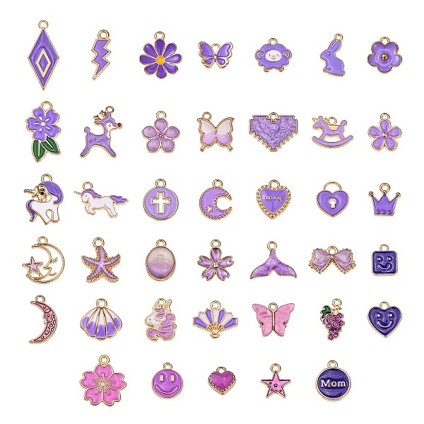 PandaHall 80Pcs 40 Style Alloy Enamel Pendants, Mix-shaped, Purple, 8~28x7~22x1~3.5mm, Hole: 1.2~3x1.2~4mm, 2pcs/style Alloy+Enamel Mixed...
PandaHall 80Pcs 40 Style Alloy Enamel Pendants, Mix-shaped, Purple, 8~28x7~22x1~3.5mm, Hole: 1.2~3x1.2~4mm, 2pcs/style Alloy+Enamel Mixed...