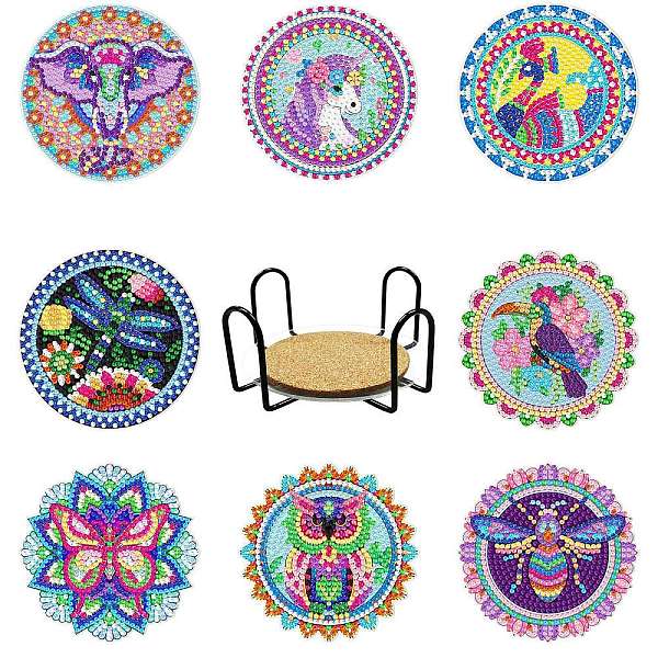 PandaHall DIY Cup Mats Diamond Painting Kits, Including Cork Pads, Iron Coaster Holder, Resin Rhinestones, Diamond Sticky Pen, Tray Plate...
PandaHall DIY Cup Mats Diamond Painting Kits, Including Cork Pads, Iron Coaster Holder, Resin Rhinestones, Diamond Sticky Pen, Tray Plate...