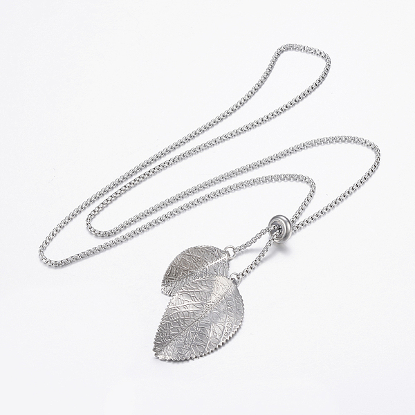 PandaHall Adjustable 304 Stainless Steel Lariat Necklaces, Slider Necklaces, Leaf, Stainless Steel Color, 25.5 inch(65cm) 304 Stainless...
PandaHall Adjustable 304 Stainless Steel Lariat Necklaces, Slider Necklaces, Leaf, Stainless Steel Color, 25.5 inch(65cm) 304 Stainless...