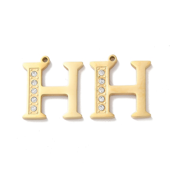 PandaHall Real 14K Gold Plated 304 Stainless Steel Pendants, with Rhinestone, Letter H, 18x16.5x2mm, Hole: 1.2mm Stainless Steel+Rhinestone..., Clear
PandaHall Real 14K Gold Plated 304 Stainless Steel Pendants, with Rhinestone, Letter H, 18x16.5x2mm, Hole: 1.2mm Stainless Steel+Rhinestone..., Clear