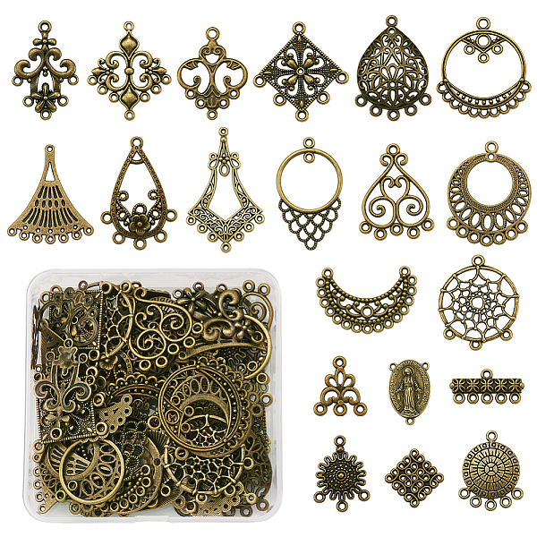 PandaHall Tibetan Style Alloy Chandelier Components Links and Iron Chandelier Component Links, Antique Bronze, 82x82x27mm, 80pcs/box Alloy...
PandaHall Tibetan Style Alloy Chandelier Components Links and Iron Chandelier Component Links, Antique Bronze, 82x82x27mm, 80pcs/box Alloy...