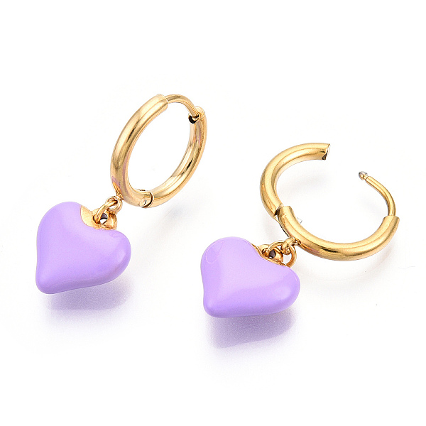 PandaHall Enamel Heart Dangle Hoop Earrings, Real 18K Gold Plated 304 Stainless Steel Jewelry for Women, Nickel Free, Medium Orchid...
PandaHall Enamel Heart Dangle Hoop Earrings, Real 18K Gold Plated 304 Stainless Steel Jewelry for Women, Nickel Free, Medium Orchid...