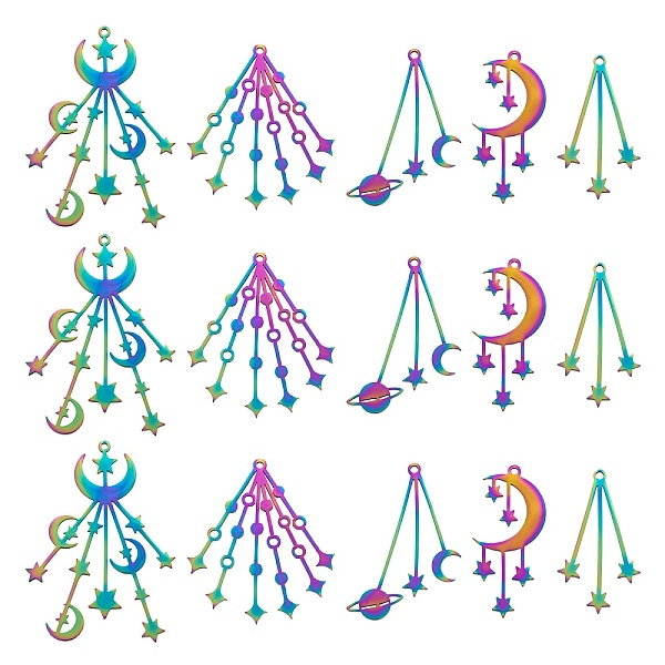 PandaHall 10Pcs 5 Style Ion Plating(IP) 201 Stainless Steel Pendants, Laser Cut, Mixed Shapes, Rainbow Color, 40~53x22~37.5x1mm, Hole...
PandaHall 10Pcs 5 Style Ion Plating(IP) 201 Stainless Steel Pendants, Laser Cut, Mixed Shapes, Rainbow Color, 40~53x22~37.5x1mm, Hole...