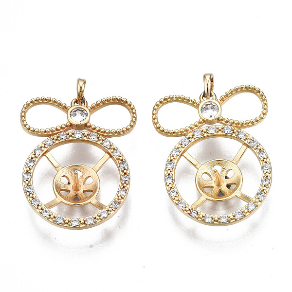 PandaHall Brass Micro Pave Clear Cubic Zirconia Peg Bails Pendants, for Half Drilled Bead, Nickel Free, Bowknot, Real 18K Gold Plated...
PandaHall Brass Micro Pave Clear Cubic Zirconia Peg Bails Pendants, for Half Drilled Bead, Nickel Free, Bowknot, Real 18K Gold Plated...