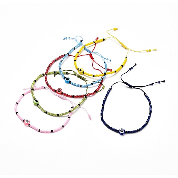 PandaHall Adjustable Round Glass Seed Beaded Bracelet, with Resin Beads, Flat Round with Evil Eye, Mixed Color, Inner Diameter: 2-1/8 inch..., Multicolor
PandaHall Adjustable Round Glass Seed Beaded Bracelet, with Resin Beads, Flat Round with Evil Eye, Mixed Color, Inner Diameter: 2-1/8 inch..., Multicolor