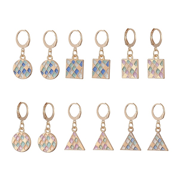 PandaHall 6 Pairs 6 Styles Square & Triangle & Flat Round Alloy Enamel Dangle Leverback Earrings, Golden 304 Stainless Steel Jewelry for..., Multicolor
PandaHall 6 Pairs 6 Styles Square & Triangle & Flat Round Alloy Enamel Dangle Leverback Earrings, Golden 304 Stainless Steel Jewelry for..., Multicolor