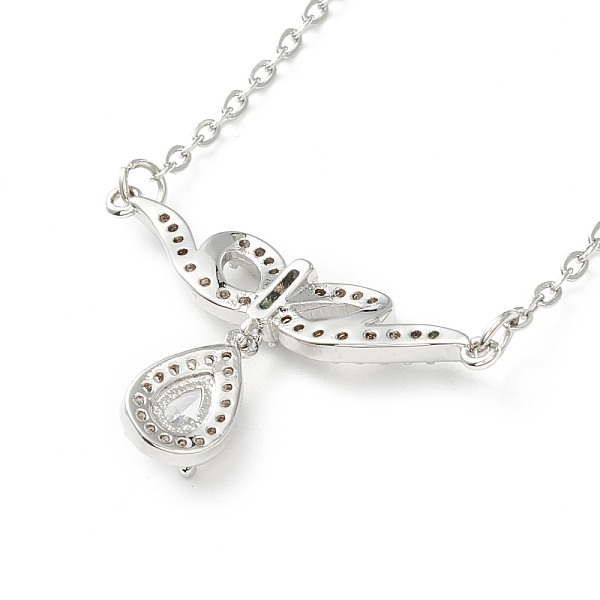 PandaHall Clear Cubic Zirconia Bowknot with Teardrop Pendant Necklace, 304 Stainless Steel Jewelry for Women, Silver, 17.72 inch(45cm) Cubic...
PandaHall Clear Cubic Zirconia Bowknot with Teardrop Pendant Necklace, 304 Stainless Steel Jewelry for Women, Silver, 17.72 inch(45cm) Cubic...