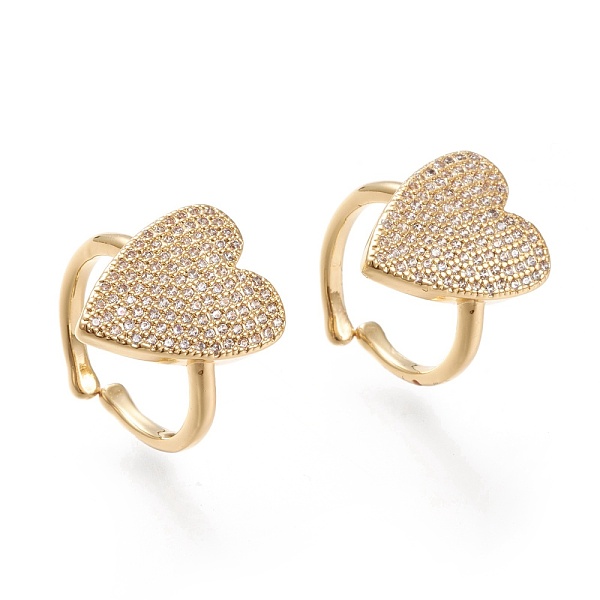 PandaHall Adjustable Brass Micro Pave Clear Cubic Zirconia Cuff Rings, Open Rings, Long-Lasting Plated, Heart, Real 18K Gold Plated4, US...
PandaHall Adjustable Brass Micro Pave Clear Cubic Zirconia Cuff Rings, Open Rings, Long-Lasting Plated, Heart, Real 18K Gold Plated4, US...