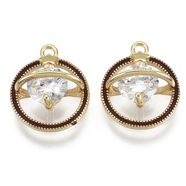 PandaHall Brass Micro Pave Clear Cubic Zirconia Universe Space Charms, with Enamel, Nickel Free, Planet, Real 18K Gold Plated, 14x11.5x5mm..., Brown
PandaHall Brass Micro Pave Clear Cubic Zirconia Universe Space Charms, with Enamel, Nickel Free, Planet, Real 18K Gold Plated, 14x11.5x5mm..., Brown