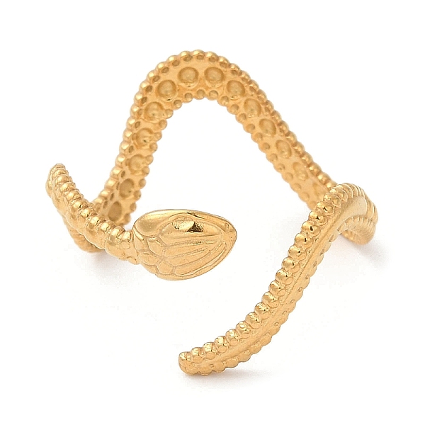 PandaHall 304 Stainless Steel Open Cuff Ring, Snake, Real 14K Gold Plated, Inner Diameter: 18mm 304 Stainless Steel
PandaHall 304 Stainless Steel Open Cuff Ring, Snake, Real 14K Gold Plated, Inner Diameter: 18mm 304 Stainless Steel