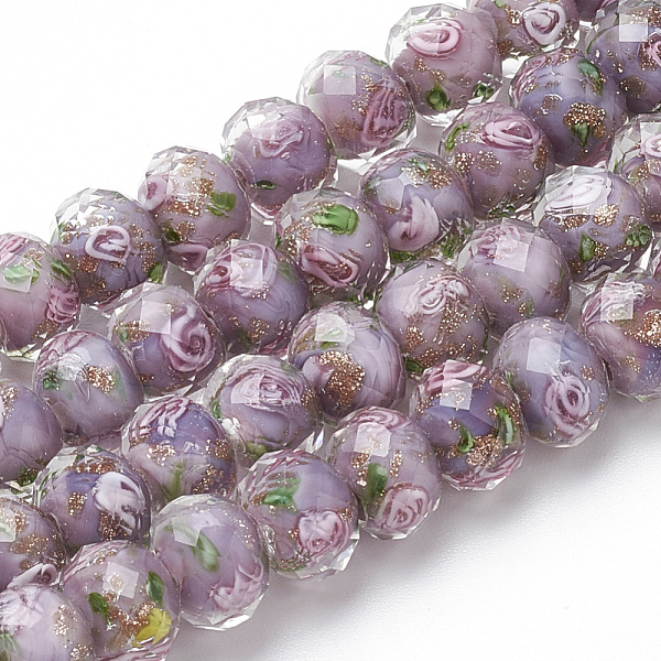 PandaHall Handmade Gold Sand Lampwork Beads Strands, Inner Flower, Faceted Rondelle, Medium Purple, 8x6mm, Hole: 2mm, about 70pcs/strand...
PandaHall Handmade Gold Sand Lampwork Beads Strands, Inner Flower, Faceted Rondelle, Medium Purple, 8x6mm, Hole: 2mm, about 70pcs/strand...