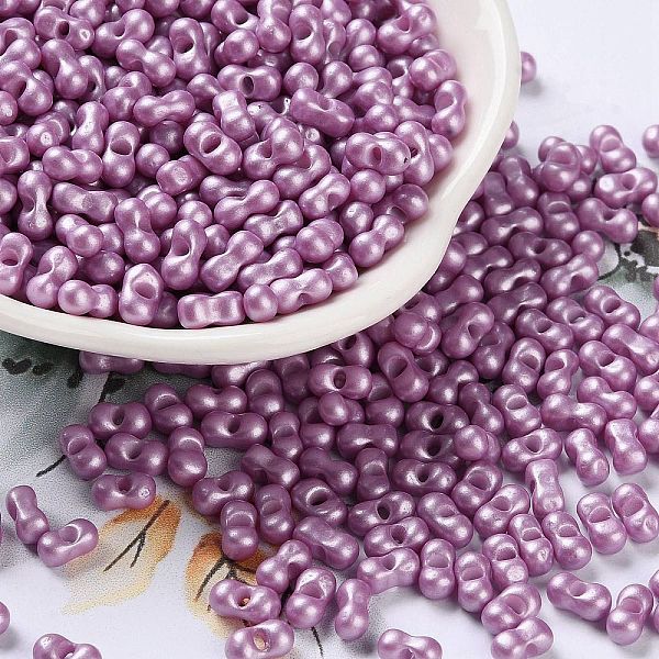 PandaHall Glass Seed Beads, Opaque Colours Luster, Peanut, Medium Purple, 5~6x2.5~3x3~3.5mm, Hole: 1~1.2mm, about 5000pcs/pound Glass Peanut
PandaHall Glass Seed Beads, Opaque Colours Luster, Peanut, Medium Purple, 5~6x2.5~3x3~3.5mm, Hole: 1~1.2mm, about 5000pcs/pound Glass Peanut