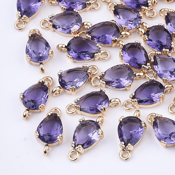 PandaHall Transparent Glass Links connectors, with Brass Findings, Faceted, Teardrop, Light Gold, Medium Purple, 13x7x3.5mm, Hole: 1.2mm...
PandaHall Transparent Glass Links connectors, with Brass Findings, Faceted, Teardrop, Light Gold, Medium Purple, 13x7x3.5mm, Hole: 1.2mm...