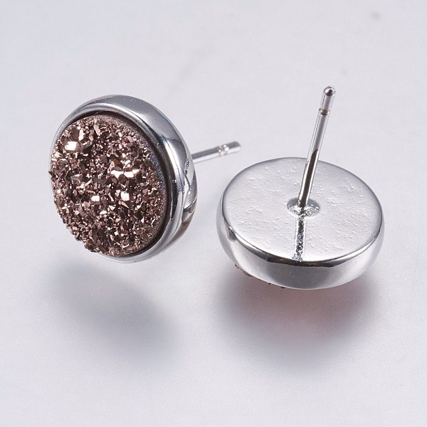 PandaHall Druzy Resin Earrings, with Brass Finding, Flat Round, Sienna, 9.5x16~16.5mm, Pin: 0.8mm Resin Brown
PandaHall Druzy Resin Earrings, with Brass Finding, Flat Round, Sienna, 9.5x16~16.5mm, Pin: 0.8mm Resin Brown