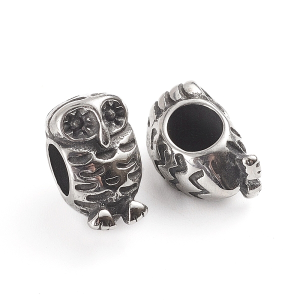 PandaHall 304 Stainless Steel European Beads, Large Hole Beads, Owl, Antique Silver, 13x8x9mm, Hole: 5mm 304 Stainless Steel Owl
PandaHall 304 Stainless Steel European Beads, Large Hole Beads, Owl, Antique Silver, 13x8x9mm, Hole: 5mm 304 Stainless Steel Owl