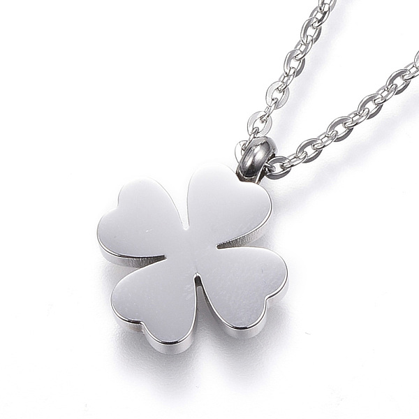 PandaHall 304 Stainless Steel Pendant Necklaces, Four Leaf Clover, Stainless Steel Color, 17.51 inch(44.5cm) 304 Stainless Steel
PandaHall 304 Stainless Steel Pendant Necklaces, Four Leaf Clover, Stainless Steel Color, 17.51 inch(44.5cm) 304 Stainless Steel