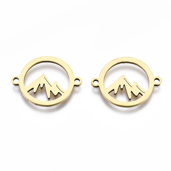 PandaHall 201 Stainless Steel Link Connectors, Laser Cut, Ring with Mountain, Golden, 15x19x1mm, Hole: 1.4mm 201 Stainless Steel Ring
PandaHall 201 Stainless Steel Link Connectors, Laser Cut, Ring with Mountain, Golden, 15x19x1mm, Hole: 1.4mm 201 Stainless Steel Ring