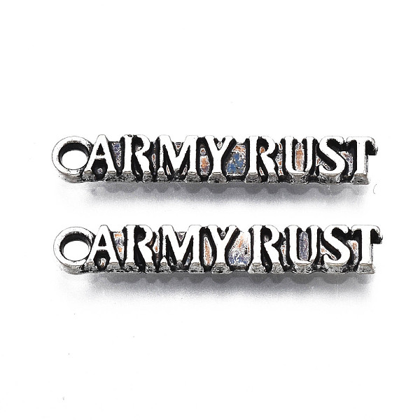 PandaHall Tibetan Style Alloy Pendants, Cadmium Free & Lead Free, Word ARMYRUST, Antique Silver, 22x3x1.5mm, Hole: 1.5mm, about...
PandaHall Tibetan Style Alloy Pendants, Cadmium Free & Lead Free, Word ARMYRUST, Antique Silver, 22x3x1.5mm, Hole: 1.5mm, about...
