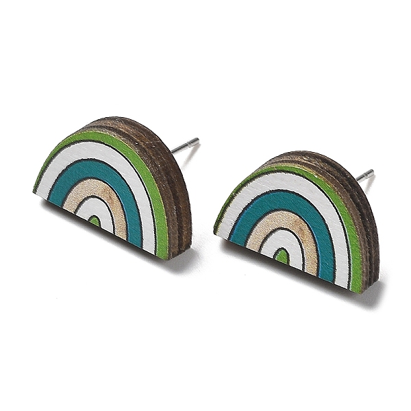 PandaHall Printing Wood Stud Earrings for Women, with 316 Stainless Steel Pins, Rainbow, Green, 10.5x17mm Wood Rainbow Green
PandaHall Printing Wood Stud Earrings for Women, with 316 Stainless Steel Pins, Rainbow, Green, 10.5x17mm Wood Rainbow Green
