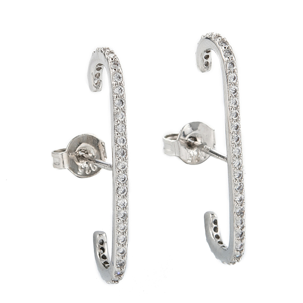 PandaHall Brass with Crystal Rhinestone Stud Earrings, C-shaped, Platinum, 13.5x23x1mm, Pin: 0.6mm Rhinestone Word Clear
PandaHall Brass with Crystal Rhinestone Stud Earrings, C-shaped, Platinum, 13.5x23x1mm, Pin: 0.6mm Rhinestone Word Clear