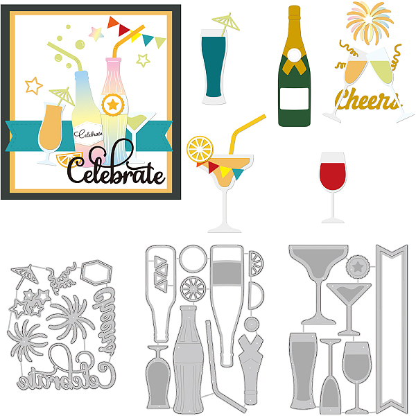 PandaHall BENECREAT 3Pcs Glasses and Bottles Cutting Dies, Celebration Embossing Stencils Template Die Cut Set for Card Scrapbooking and DIY...
PandaHall BENECREAT 3Pcs Glasses and Bottles Cutting Dies, Celebration Embossing Stencils Template Die Cut Set for Card Scrapbooking and DIY...